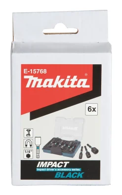 Coffret 6 douilles à queue Impact E-15768 BLACK-Makita Clearance