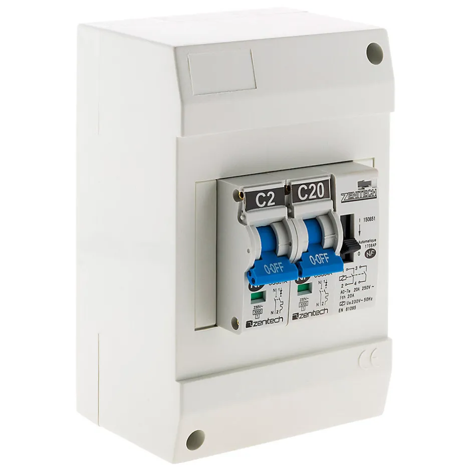 Coffret chauffe-eau 2 disj + contacteur jour/nuit^Zenitech Online