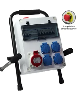 Coffret De Chantier 5 Prises 63a 400v Sur Pied-Carré Rouge Clearance