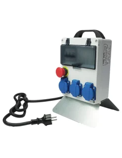 Coffret de chantier monophasé avec arrêt d'urgence-Carré Rouge