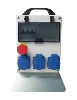 Coffret de chantier monophasé avec arrêt d'urgence-Carré Rouge
