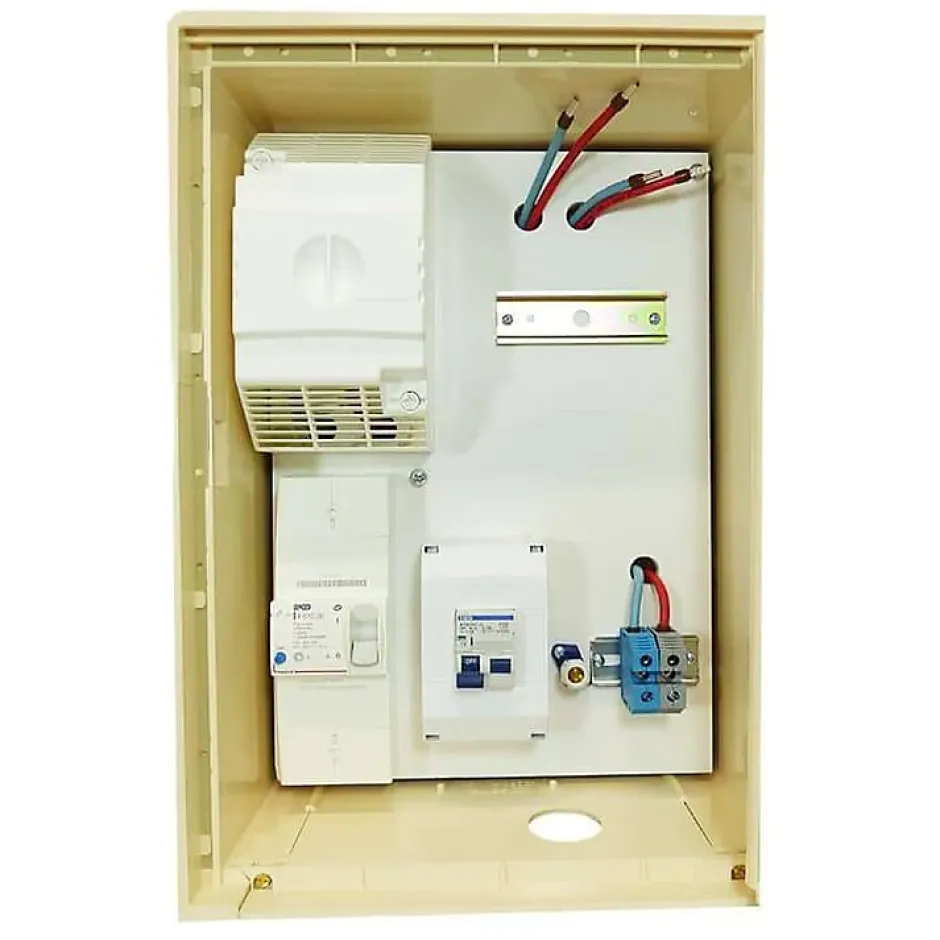 Coffret de chantier monophasé 12 kW - pack complet raccordement souterrain 3 mètres conforme ENEDIS avec bornier IP2X^Tecko New