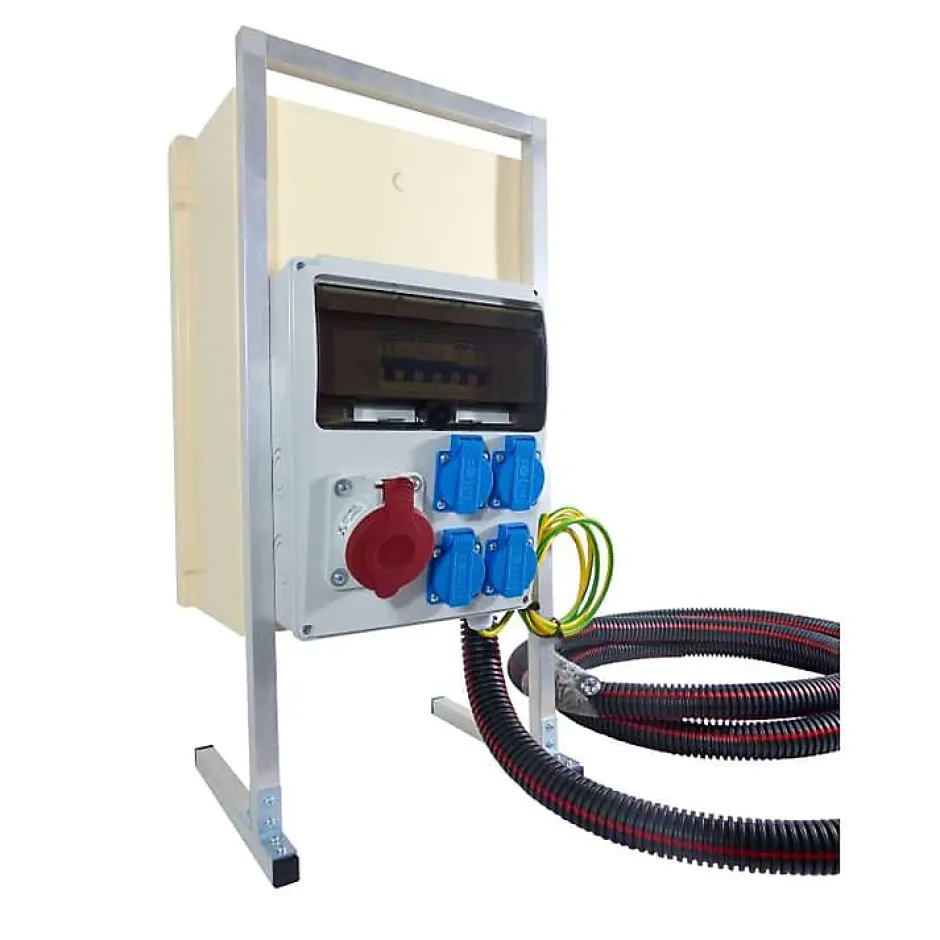 Coffret de chantier triphasé 18/36 kW - pack complet raccordement AIR 15m avec prise 63A conforme ENEDIS-Tecko Outlet