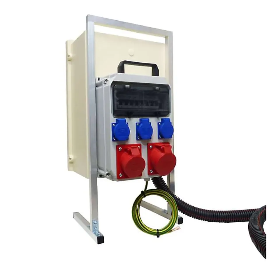 Coffret de chantier triphasé 6/18 kW - pack complet raccordement SOL 3m avec prises 32A 16A conforme ENEDIS-Tecko Hot