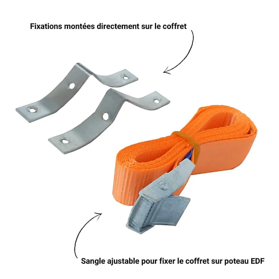 Coffret de chantier triphasé 6/18 kW - pack complet raccordement AIR 15 mètres conforme ENEDIS pour branchement provisoire-Tecko