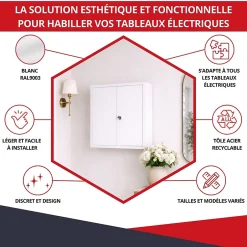 Coffret d'habillage en acier avec clé pour tableaux électriques double - H 54 x L 58,5 x P 16 cm - Réf. RCH2T216GSS^Atole Best