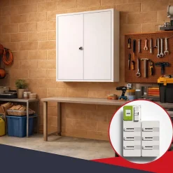 Coffret d'habillage en acier avec clé pour tableaux électriques double - H 54 x L 58,5 x P 16 cm - Réf. RCH2T616GSS^Atole Online