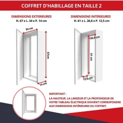 Coffret d'habillage 13 modules en acier blanc pour tableaux éléctriques - H 670 x L 340 x P 140 mm - Réf. RCH200-Atole New