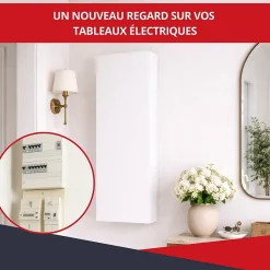Coffret d'habillage 18 modules en acier blanc pour tableaux éléctriques - H 1170 x L 450 x P 140 mm - Réf. RCHM186^Atole Discount