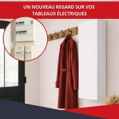 Coffret d'habillage 13 modules en acier blanc pour tableaux éléctriques - H 1170 x L 340 x P 140 mm - Réf. RCH600^Atole Discount