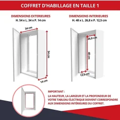 Coffret d'habillage 13 modules en acier blanc avec serrure à clef - H 540 x L 340 x P 140 mm - Réf. RCH100GSS^Atole Clearance