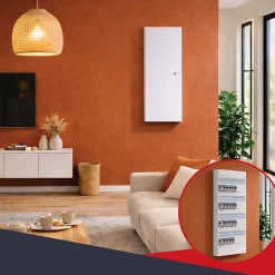 Coffret d'habillage 13 modules en acier blanc avec serrure à clef - H 920 x L 340 x P 140 mm - Réf. RCH400GSS^Atole Discount