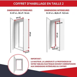 Coffret d'habillage 13 modules en acier blanc avec serrure à clef - H 670 x L 340 x P 140 mm - Réf. RCH200GSS-Atole Hot