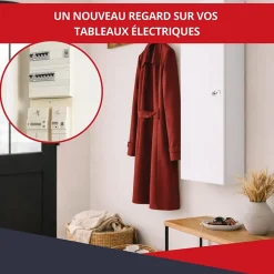 Coffret d'habillage 13 modules en acier blanc avec serrure à clef - H 1170 x L 340 x P 140 mm - Réf. RCH600GSS^Atole New