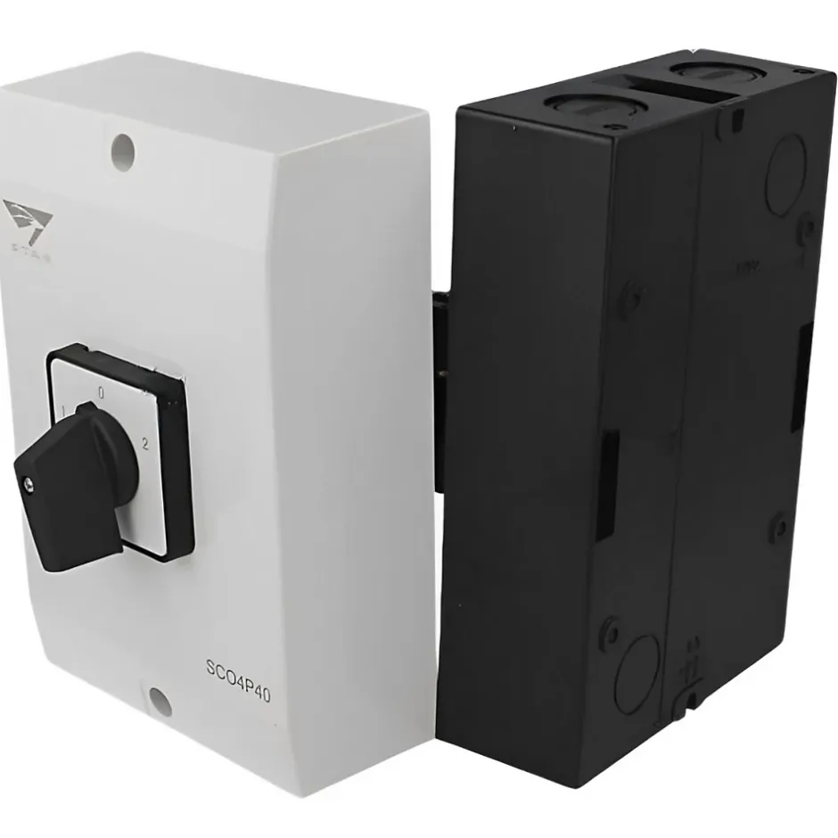 Coffret Inverseur De Source Manuel 40a Monophasé Ou Triphasé Pour Groupe électrogène - Avec Position 0-Imo Hot