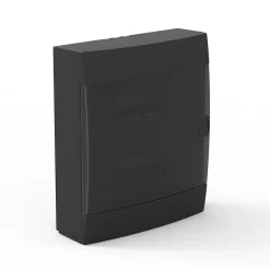 Coffret électrique en saillie 24 modules Tableau électrique nu noir fumé, 286 x 340,5 x 112,5 mm, HOROZ^Horoz Electric Online