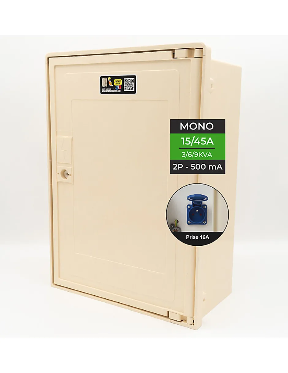 Coffret Mono 3/6/9 Kw + 1 Prise^Carré Rouge Clearance