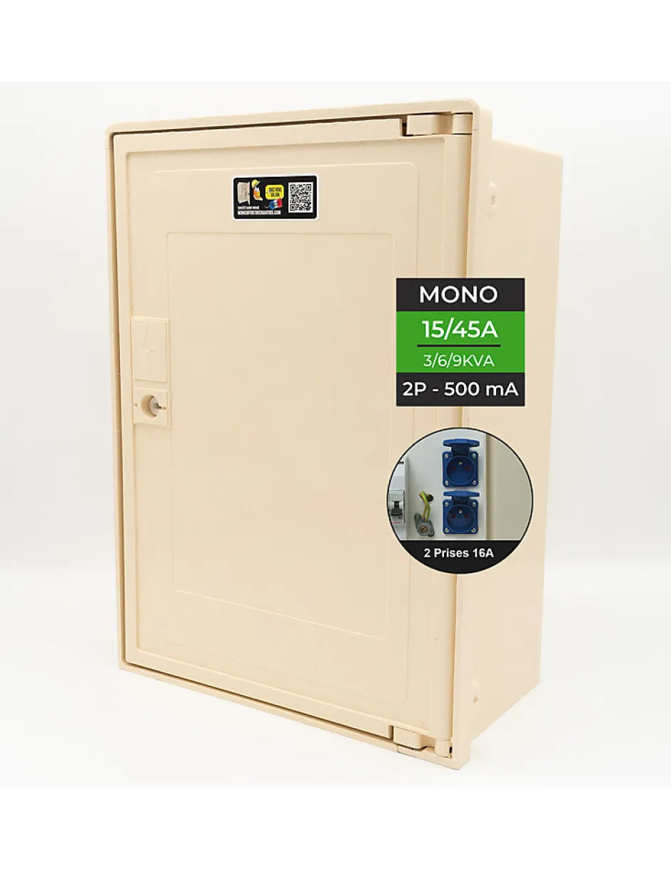 Coffret Mono 3/6/9 Kw +2 Prises^Carré Rouge Best