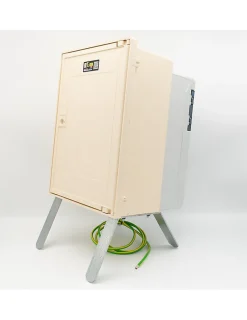 Coffret Triphasé 6 Prises Avec Interrupteur Différentiel-Carré Rouge Sale