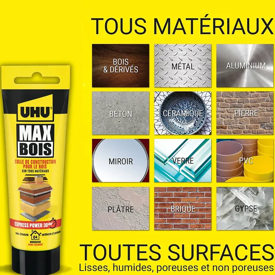 Colle à bois Wood Max Express Power 7002043 en tube de 100 g-UHU Best