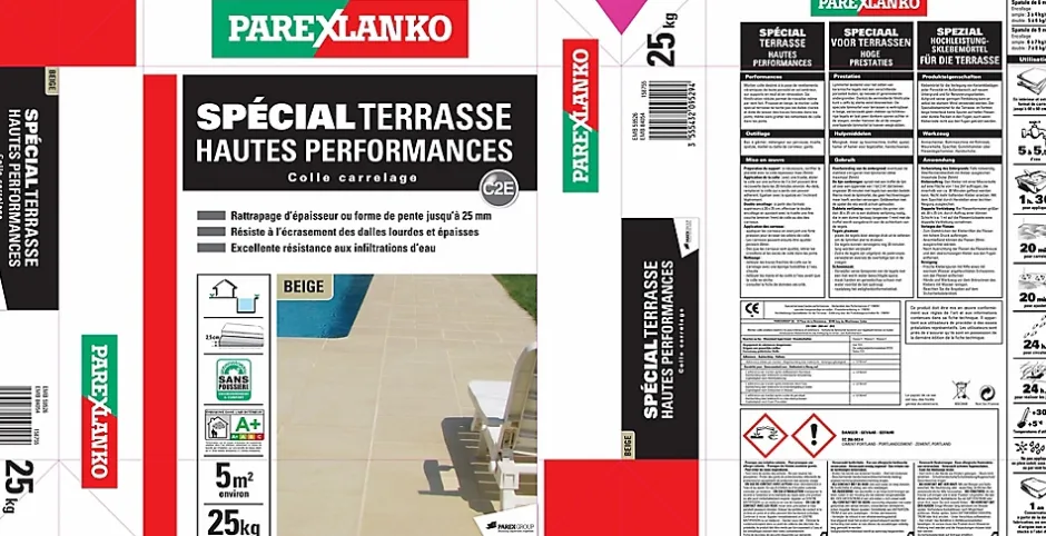 Colle à carrelage beige spéciale terrasse 25 kg-Parexlanko New