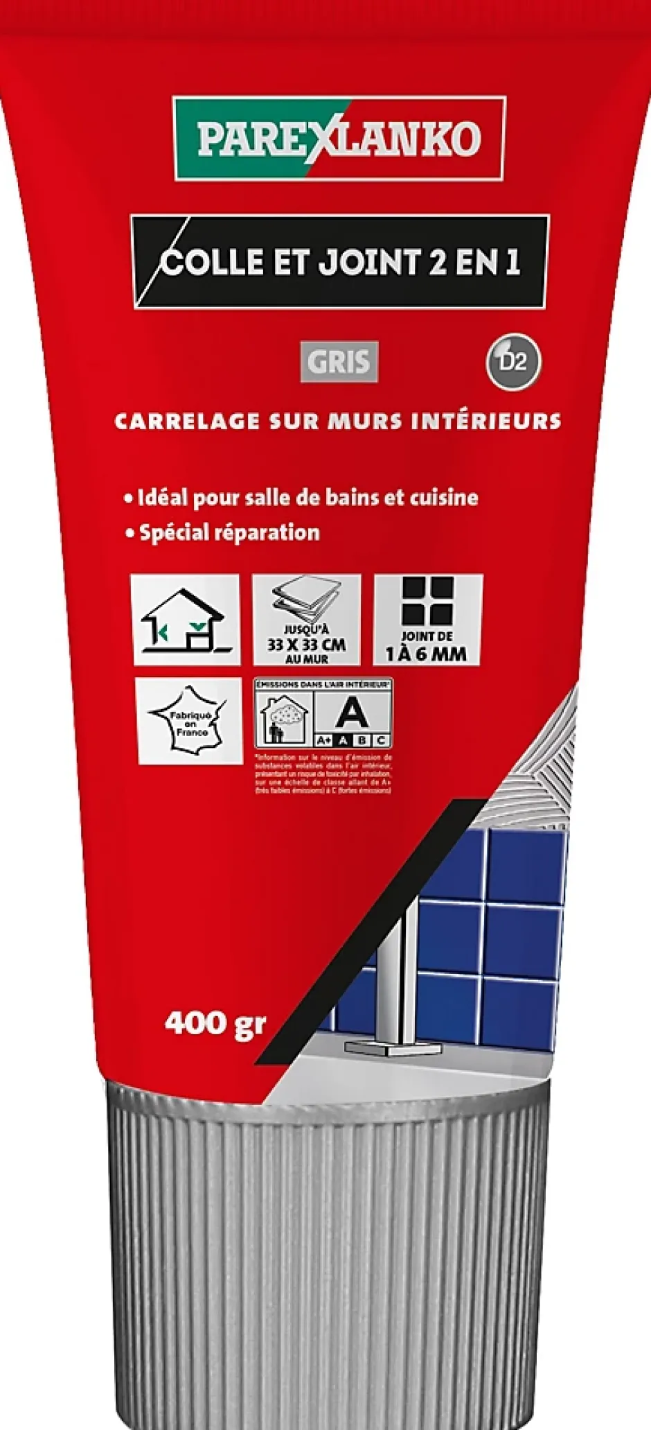 Colle & joint pâte gris 1,5 kg-Parexlanko Outlet