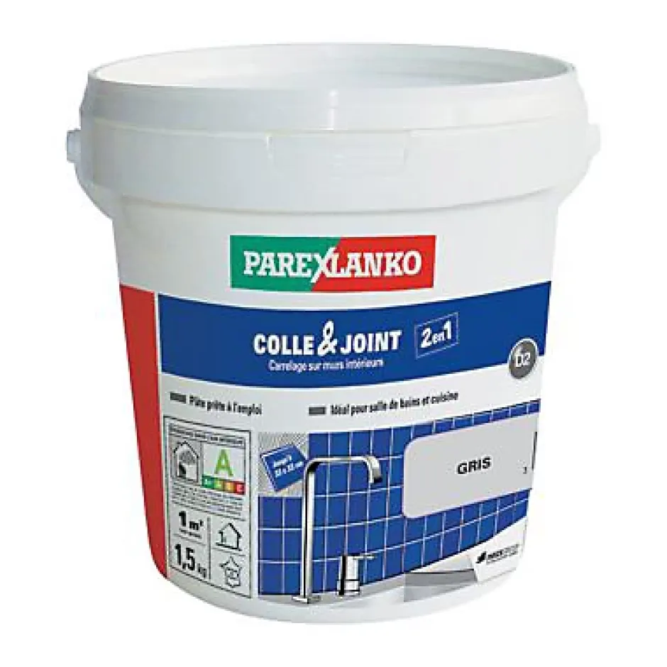 Colle & joint pâte gris 1,5 kg-Parexlanko Outlet