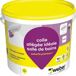 Colle allégée pour carrelage spéciale salle de bain .FIX PREMIUM ² (D2 ET) - Le Seau de 17 Kg - BLANC^Weber Best