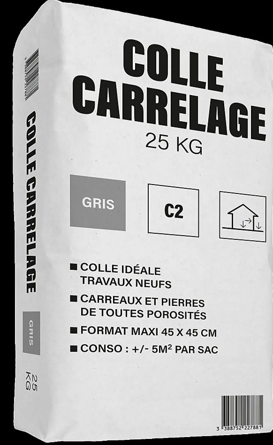Colle carrelage C2 carreaux et pierres toutes porosités sac de 25 KG-Weber Saint-Gobain Best