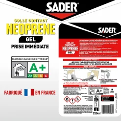 Colle contact néoprène en gel tous matériaux pot de 250 ml^Sader Outlet