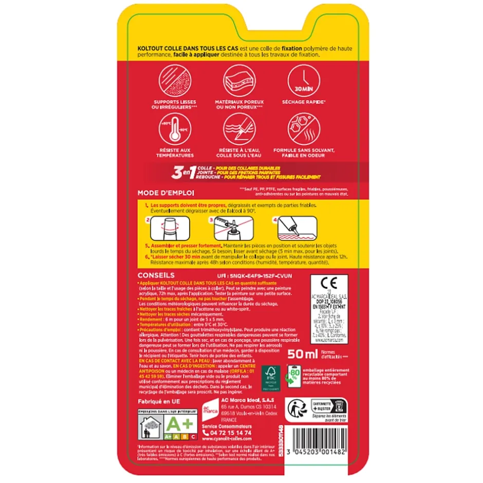 Colle Koltout blanc express 50 ml^Cyanolit Online