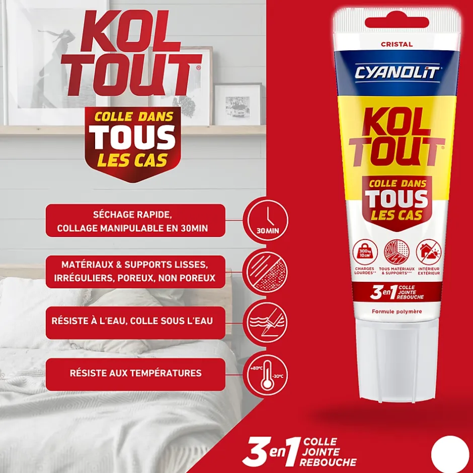 Colle Koltout transparente en tube 125 ml-Cyanolit Outlet