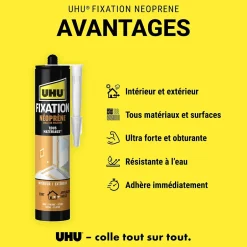 Colle de fixation néoprène beige cartouche 350g-UHU Online