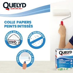 Colle en poudre - adaptée pour tout papiers peints intissés - surface de couverture 32 m² - 30621359-Quelyd
