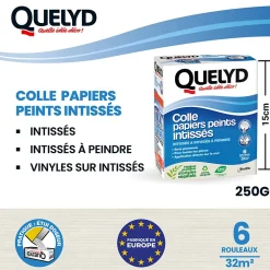 Colle en poudre - adaptée pour tout papiers peints intissés - surface de couverture 32 m² - 30621359-Quelyd