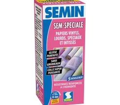 Colle en Poudre pour Papiers Peints Sem-Spéciale , Vinyls, Lourds, Spéciaux et Intissés, Intérieur, Boite 200 g^Semin