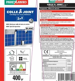 Colle et joint carrelage mur intérieur blanc 400 g^Parexlanko Sale