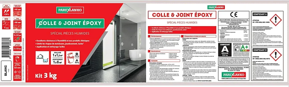 Colle et joint Epoxy spécial pièces humides Blanc 3 kg-Parexlanko Sale