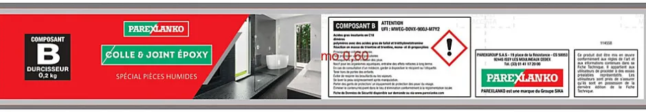 Colle et joint Epoxy spécial pièces humides Blanc 3 kg-Parexlanko Sale