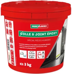 Colle et joint époxy beige spécial pièces humides 3 kg-Parexlanko Discount