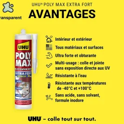 Colle mastic extra forte express invisible 300g^UHU Online