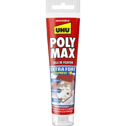 Colle mastic extra forte express Poly Max transparente tube 115g-UHU Hot