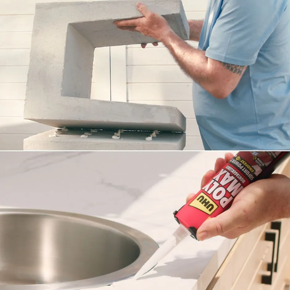 Colle mastic extra forte Poly max gris 425g-UHU Hot