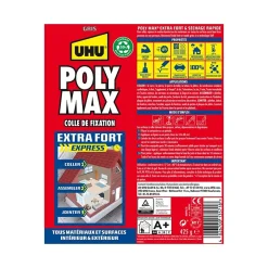 Colle mastic extra forte Poly max gris 425g-UHU Hot