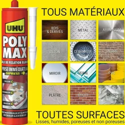 Colle mastic prise immédiate express blanc cartouche 425g-UHU Best