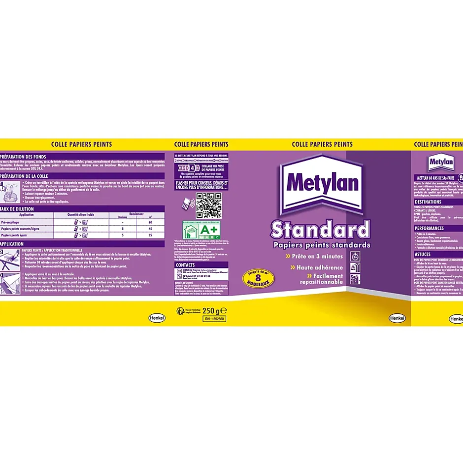 Colle papier peint universelle 250g^Metylan Discount
