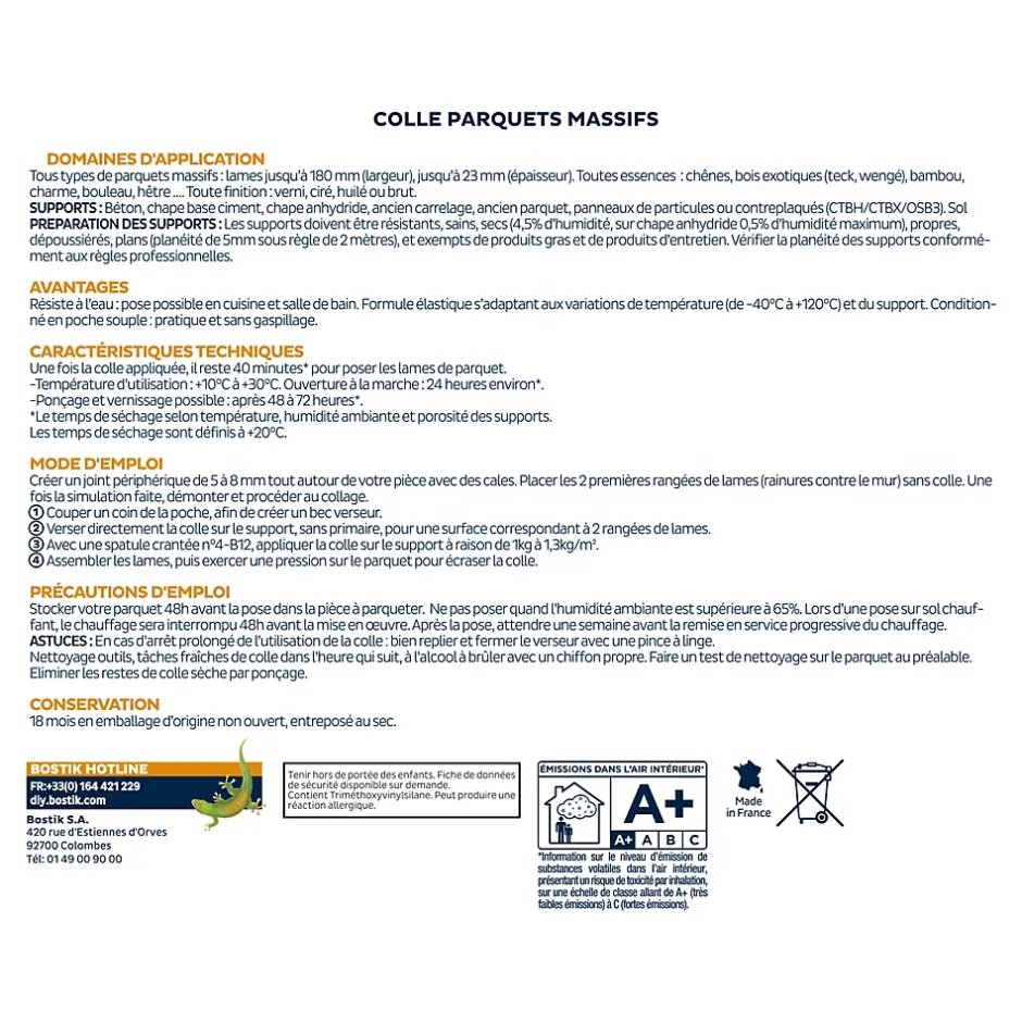 Colle Parquets pour Parquets Massifs 7 kg^Bostik Discount