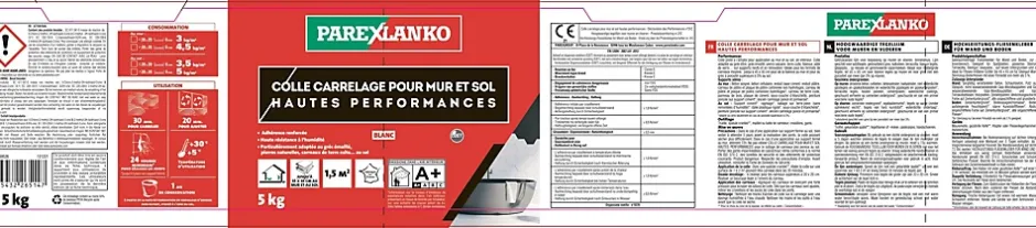 Colle pour carrelage mur et sol intérieur hautes performances blanc 5kg-Parexlanko Best