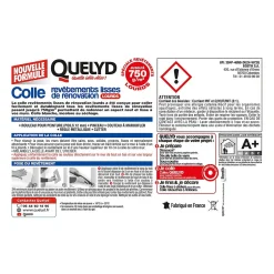 Colle pour revêtements lisses de rénovations lourds (jusqu'à 750g/m²) pâte 10kg-Quelyd