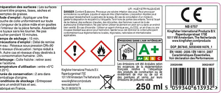 Colle pour tuyau de PVC 250 ml-Volden Best